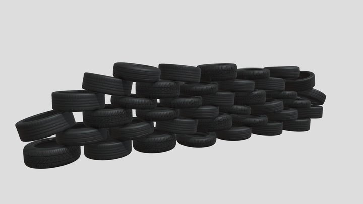 Tires pallet pile 2 3D Model