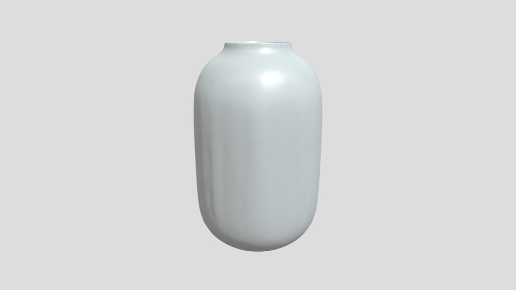 Smoky gray glass oval vase