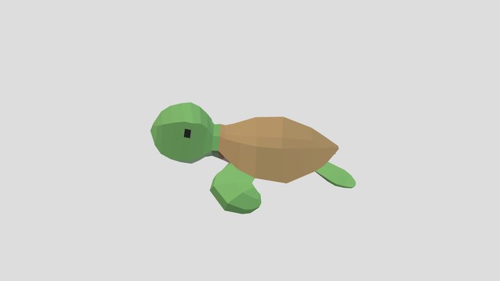 Low Poly Baby Turtle 3D Model