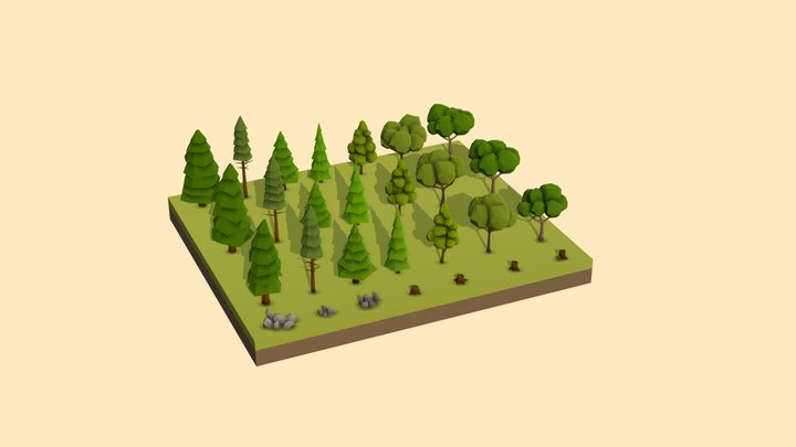 Lowpoly Trees 3D Model
