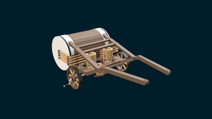 XYZ Homework Detailing Da vinci Mechanical drum 3D Model