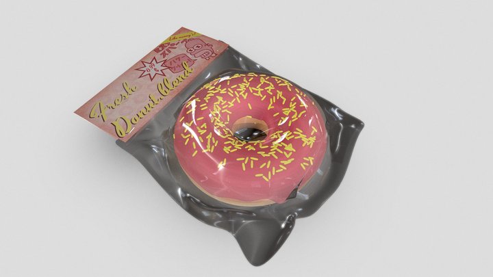 Wrapped Donut 3D Model