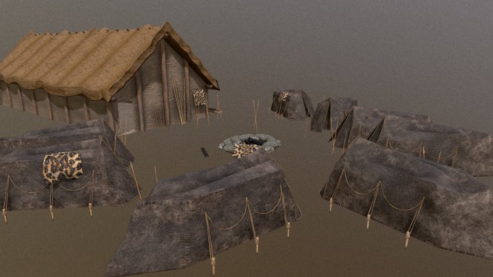 Prehistoric village 3D Model