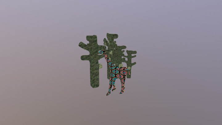 African Giraffe 3D Model