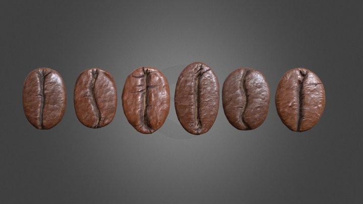 Coffee Beans Low-poly PBR 3D Model