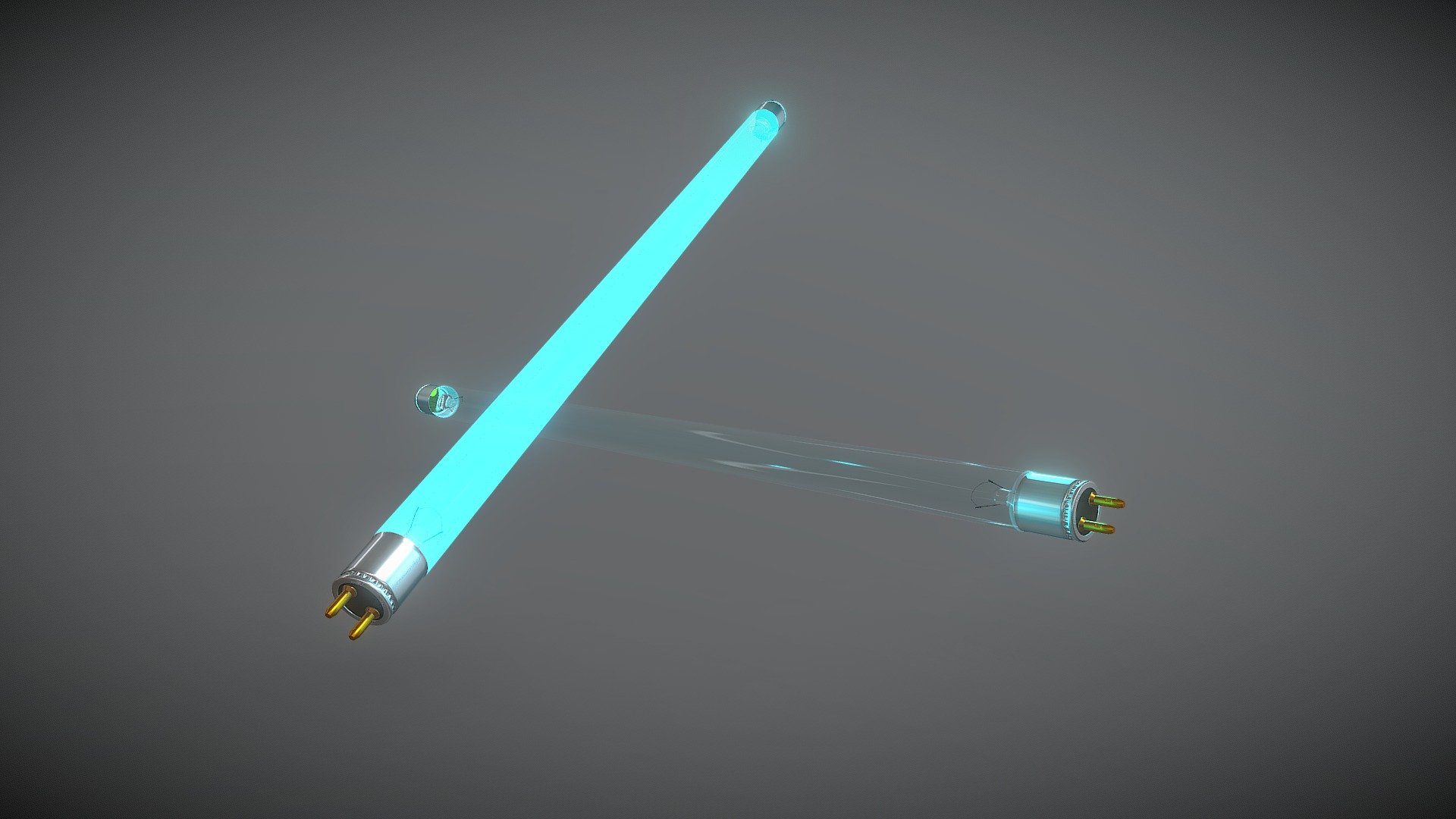 Fluorescent lamp , UV , germicidal light Download Free 3D model by