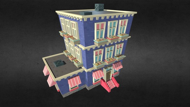 Low Poly Building 3D Model