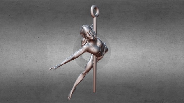 Pole Dance Ballerina 3D Model