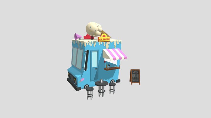 Food Truck (textured) 3D Model