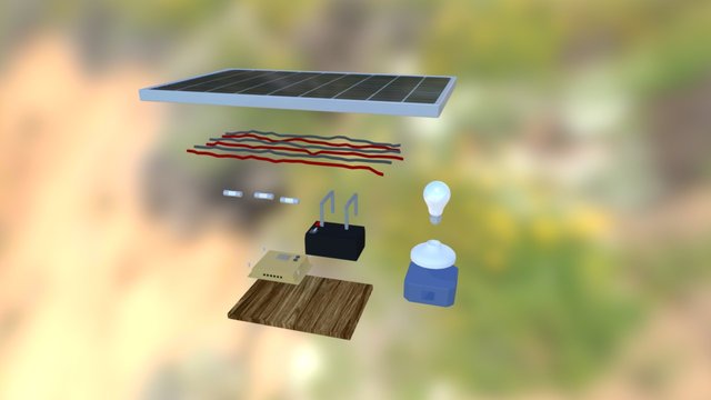 Exploded View of Solar Panel Generator 3D Model