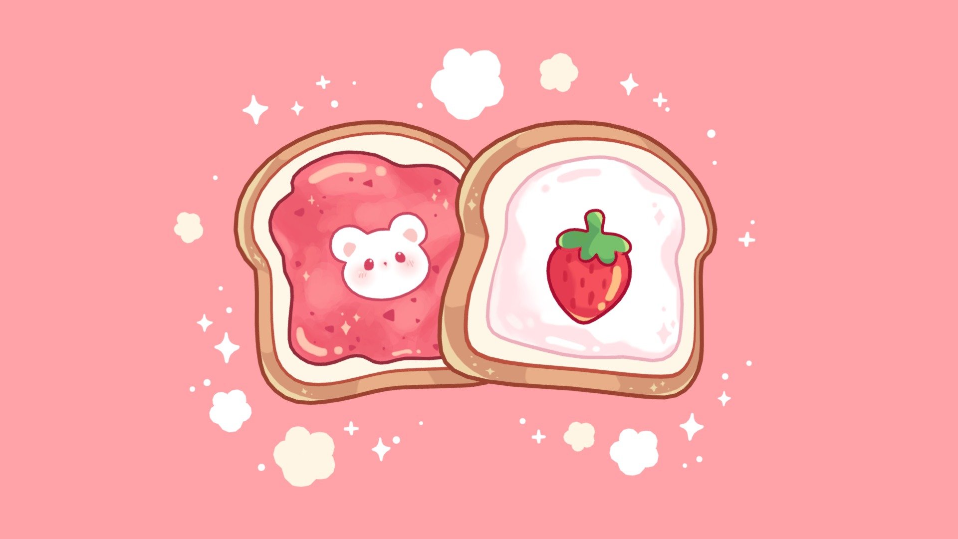 Strawberry Toast - 3D model by natela (@natela) [a7f2c1a]