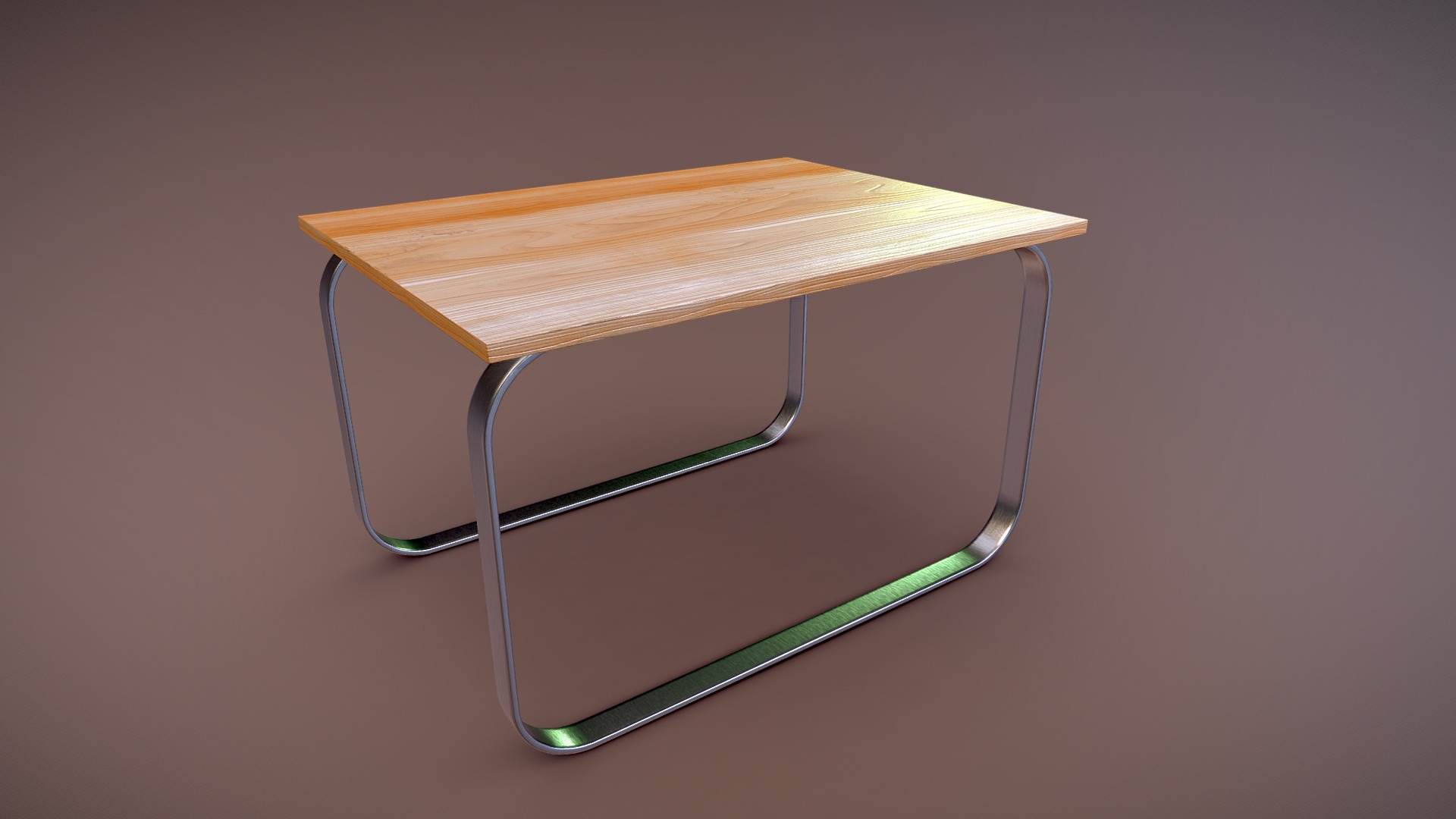 3D model Modern European Table - This is a 3D model of the Modern European Table. The 3D model is about a wooden table with a glass top.
