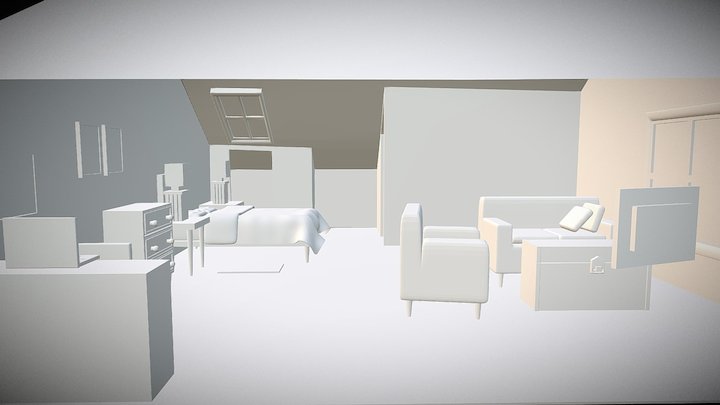 Attic Bedroom 3D Model