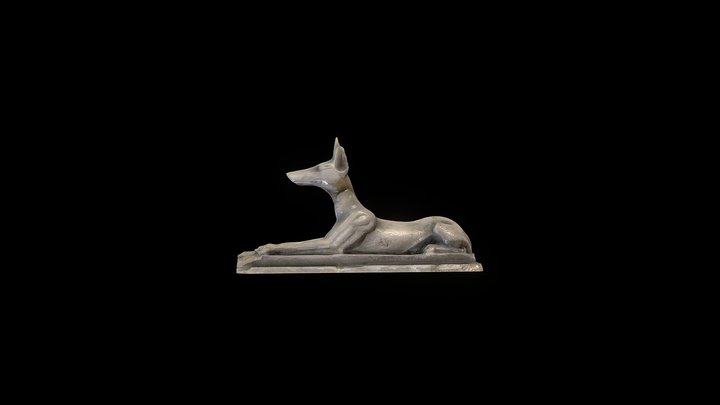 3D rendering of Anubis, recumbent