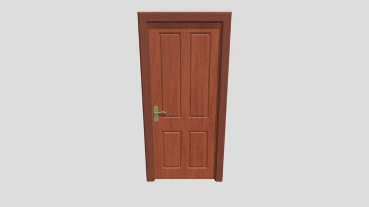 Realistic Wooden Door(Low Poly) – Modello 3D gratuito STL