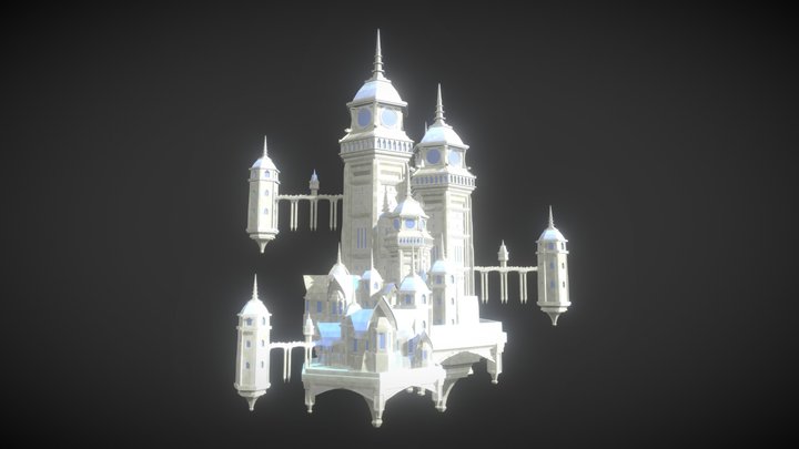 simple flying castle 3D Model