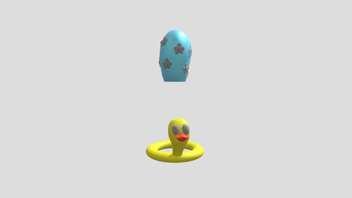 Shower Cap And Duck Floatie 3D Model