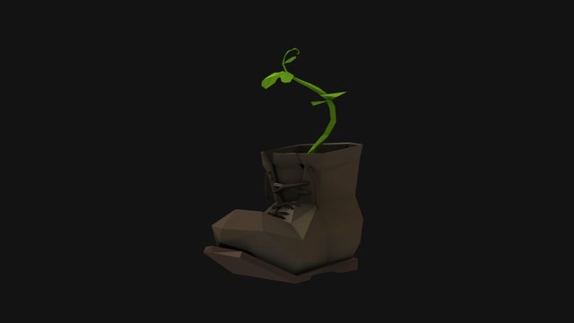 Plant In A Boot 3D Model