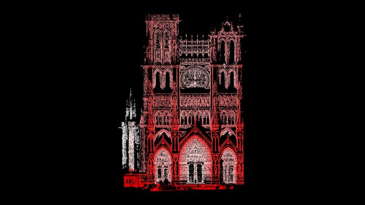 fronton de la cathédrale Notre-Dame d'Amiens – Modello 3D gratuito STL