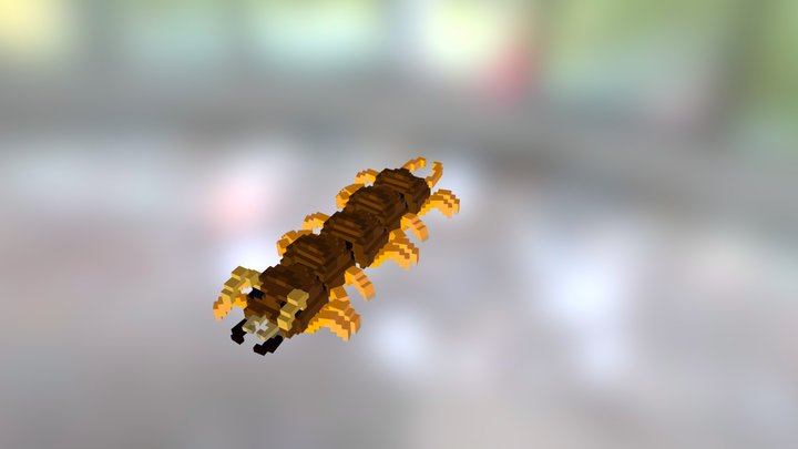 Voxel Centipede 3D Model