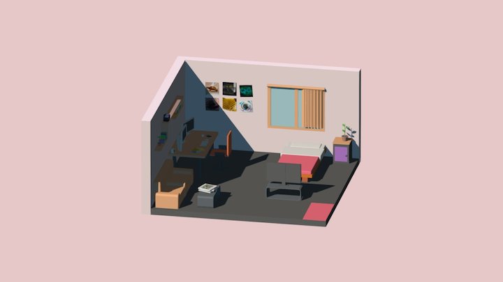 Isometric / Low poly room 3D Model