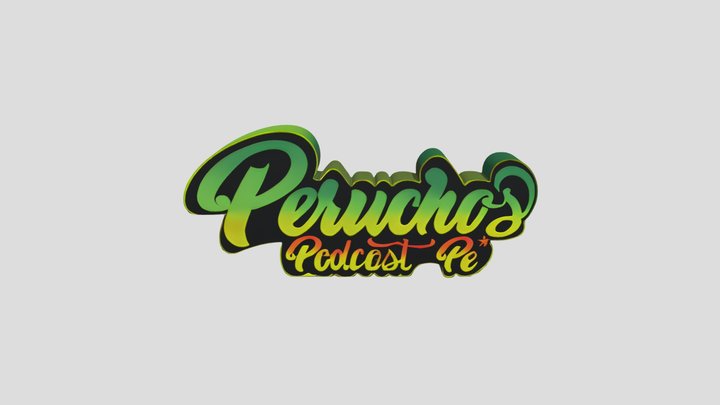 Colorful logo with gradient text 3D Model