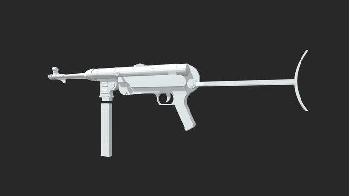 MP-40 Submachine Gun 3D Model