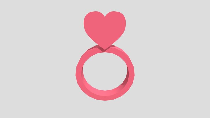 Simple Heart Ring 3D Model