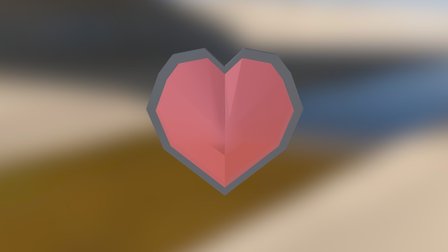 Low Poly Heart Container 3D Model