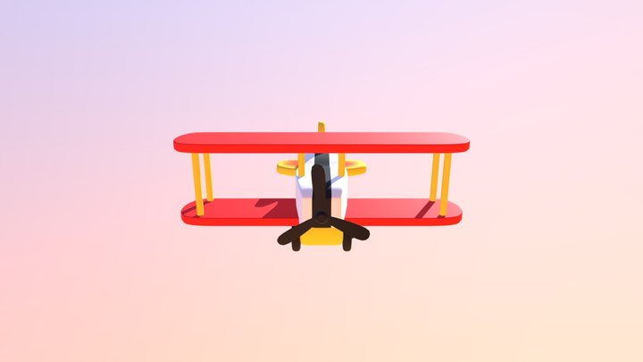 Plane UV-colored 3D Model