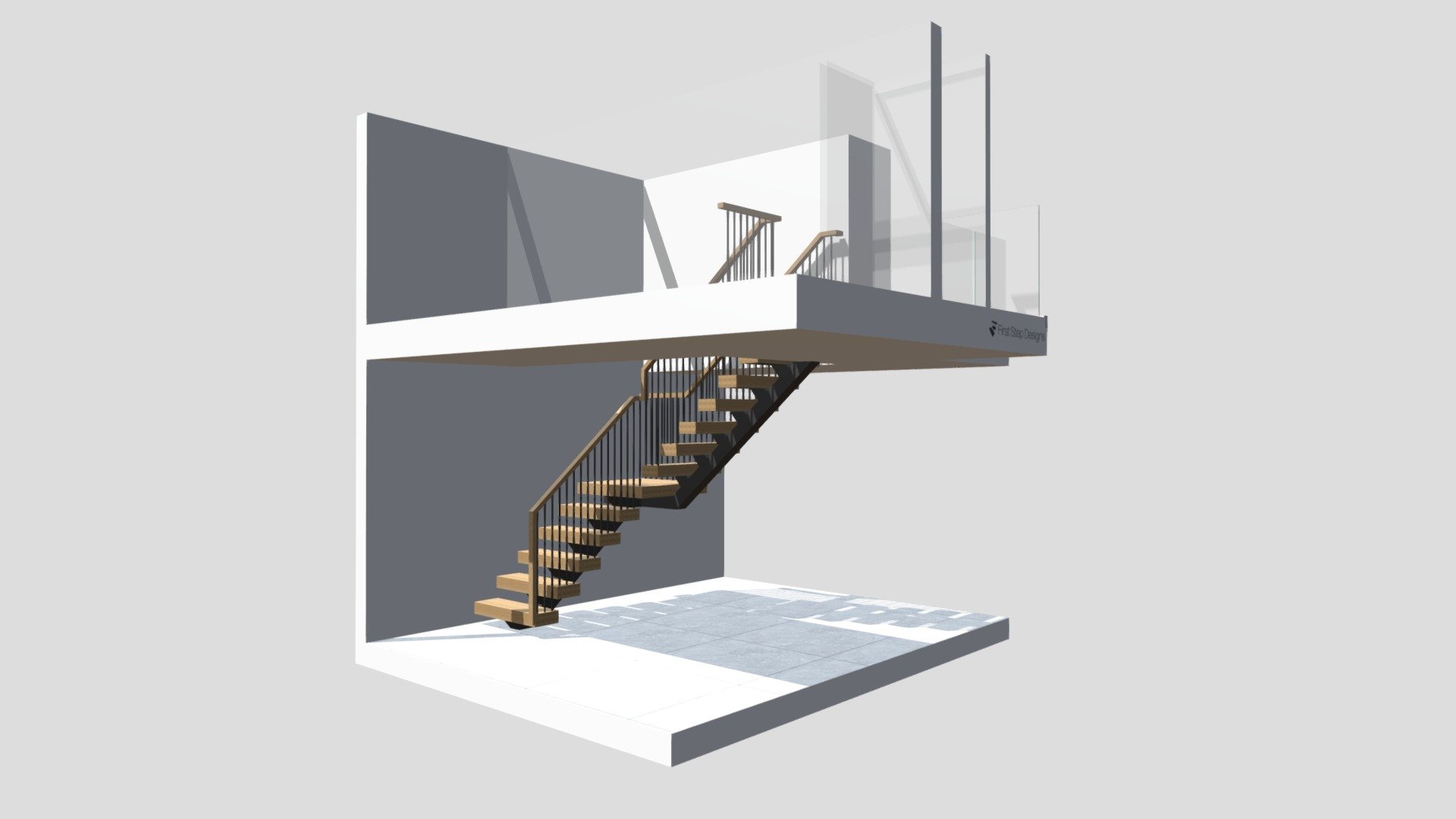 K Selway Spine Staircase - 3D model by First Step Designs Ltd ...