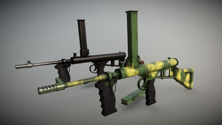 Owen submachine gun 3D Model