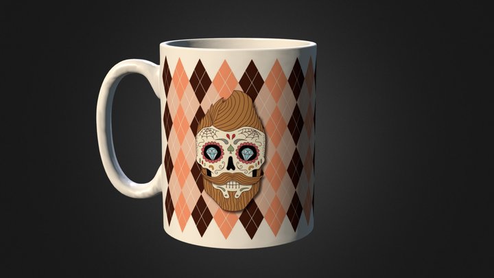 Hipster Skull Man 3D Model