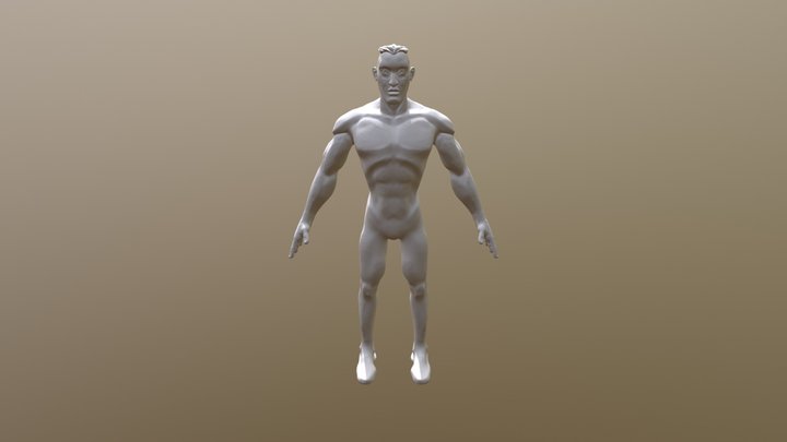 Male Body scpult #1st Retopology 3D Model