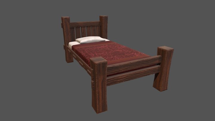 Medieval Bed 3D Model