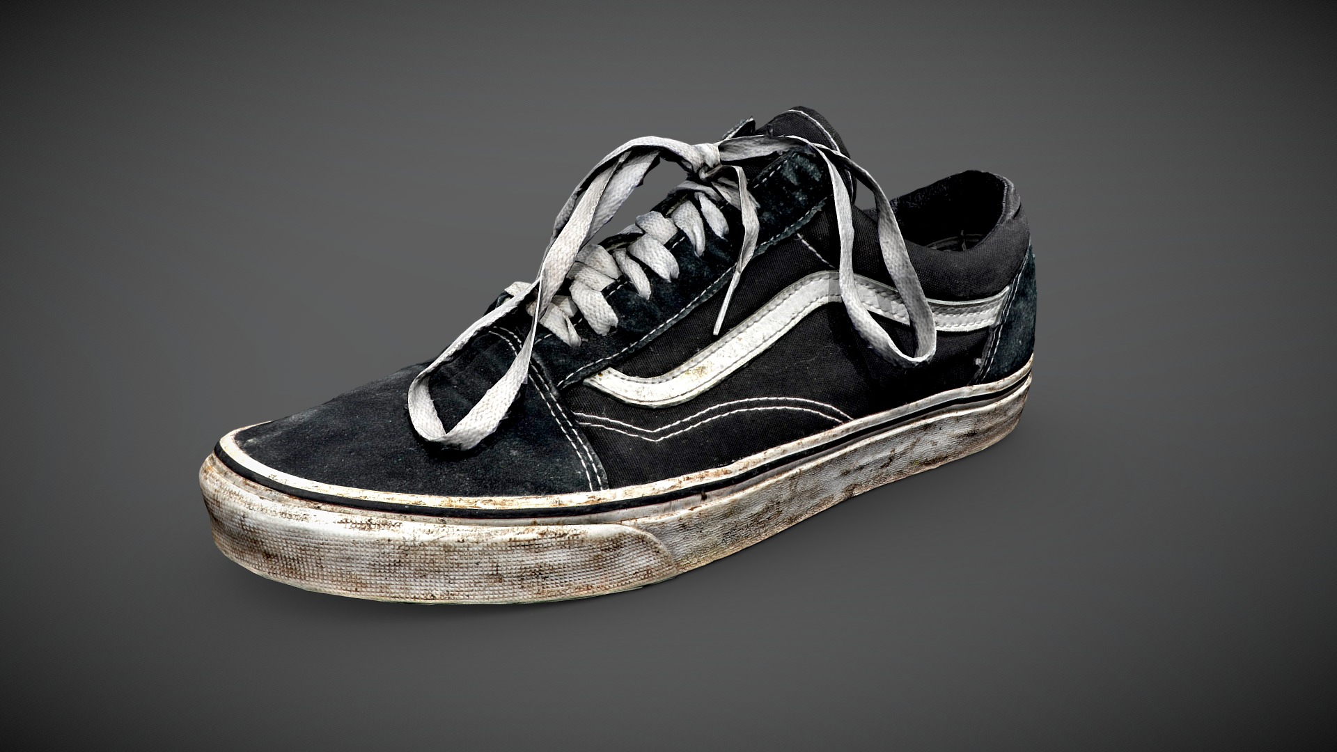3D model VANS Old Skool - This is a 3D model of the VANS Old Skool. The 3D model is about a black and white shoe.