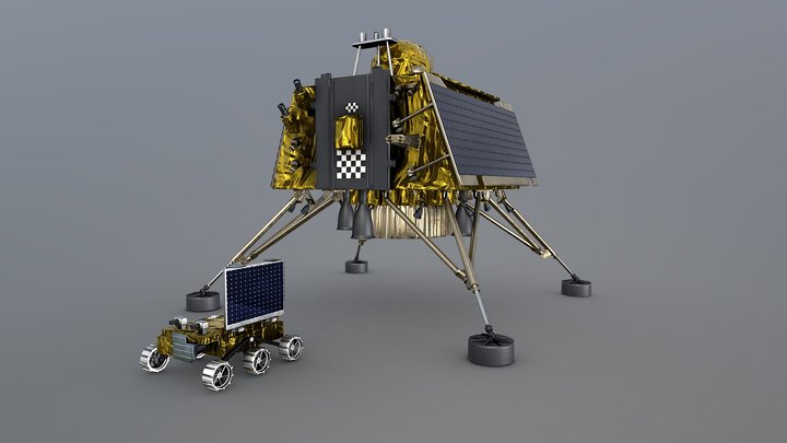 Vikram Lander Chandrayan 3 & Pragyan Moon Rover 3D Model