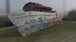 Photogrammetry scan of an abandoned washed-up boat by Austin Beaulier