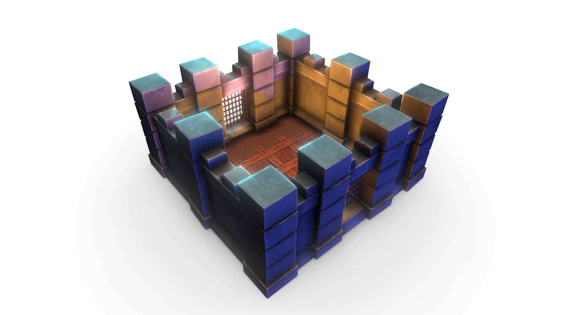 3D model Modular Castle - This is a 3D model of the Modular Castle. The 3D model is about a group of chairs.