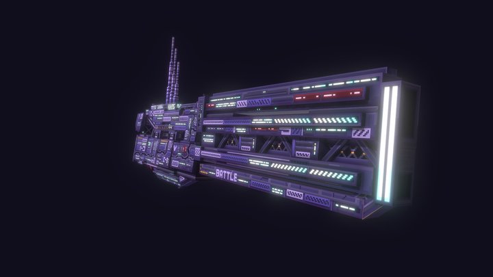 Space battle cruiser 3D Model