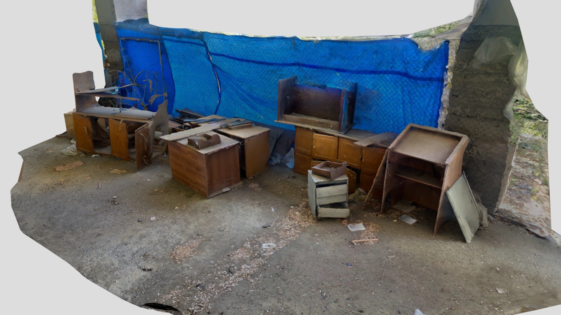 Abandoned school furniture