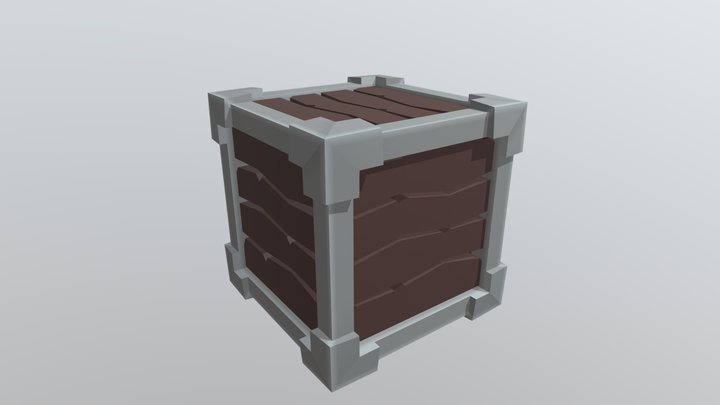Caja Low Poly Para Videojuegos 3D Model