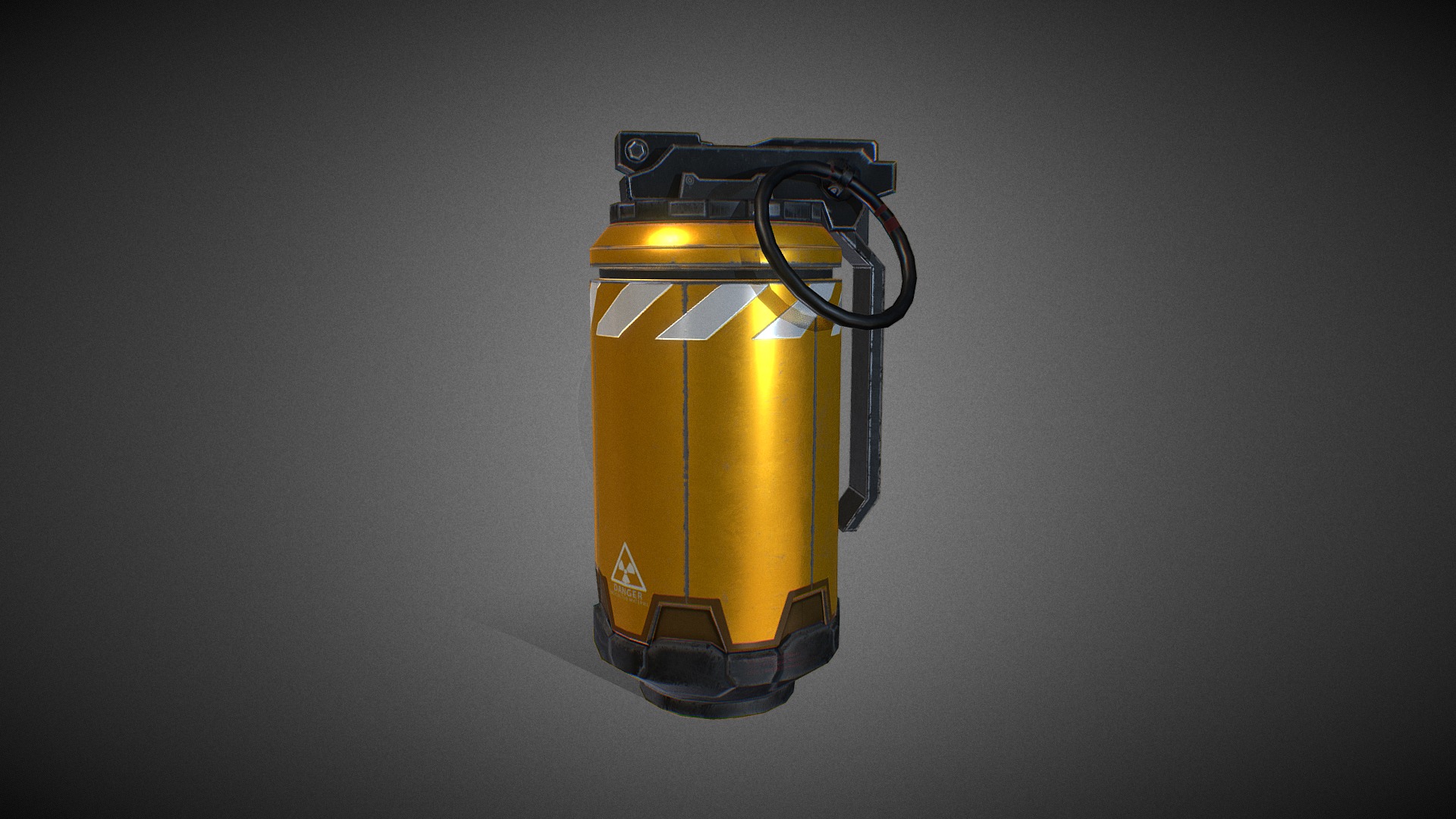 3D model Grenade - This is a 3D model of the Grenade. The 3D model is about a yellow and black robot.