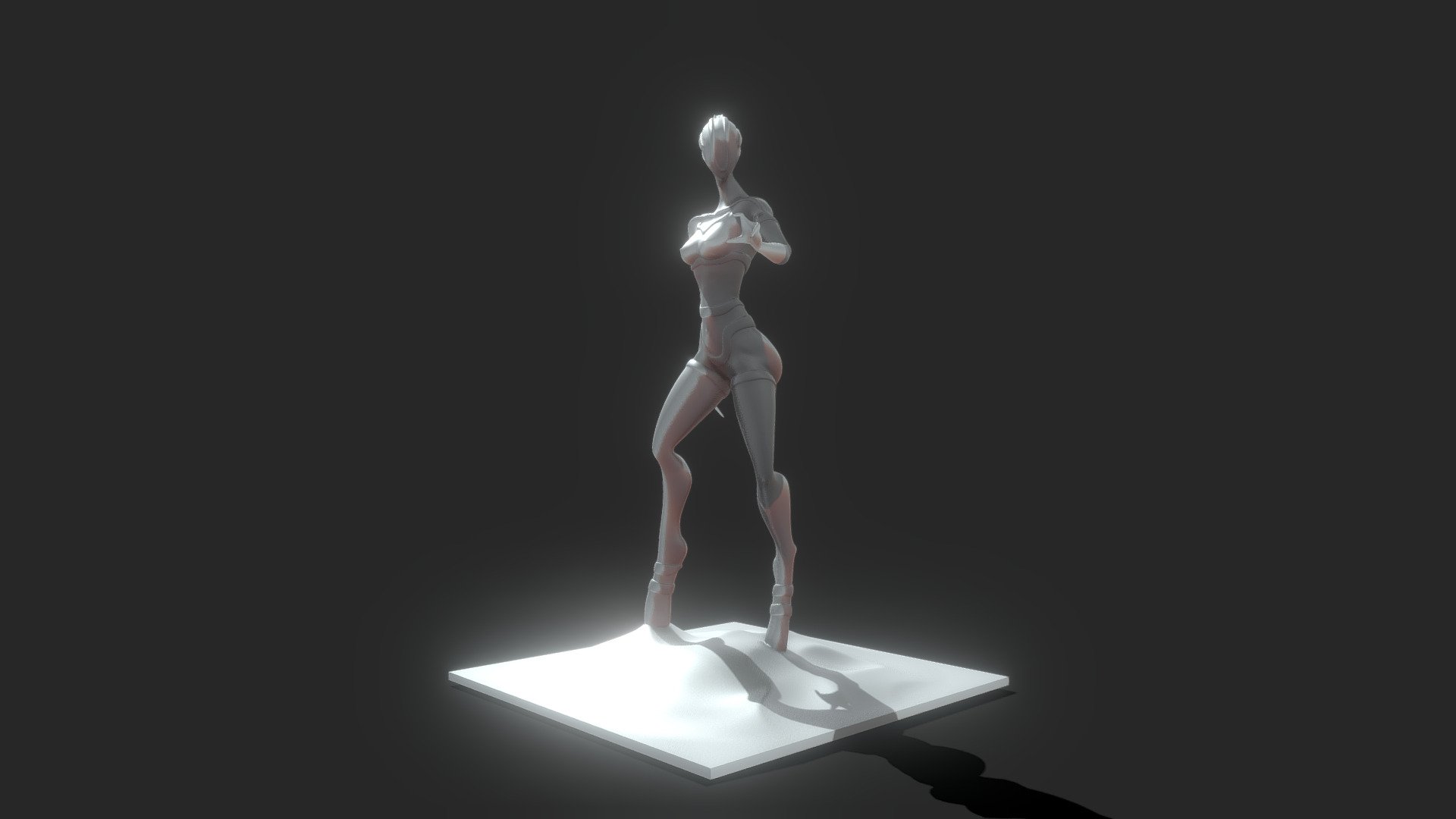 Moonwalker 3D Printable sci-fi female