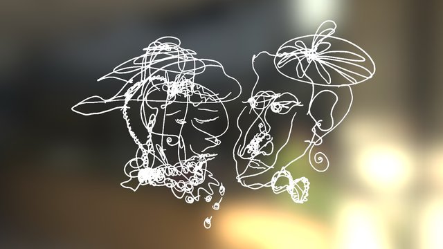 Two glamorous faces 3D Model