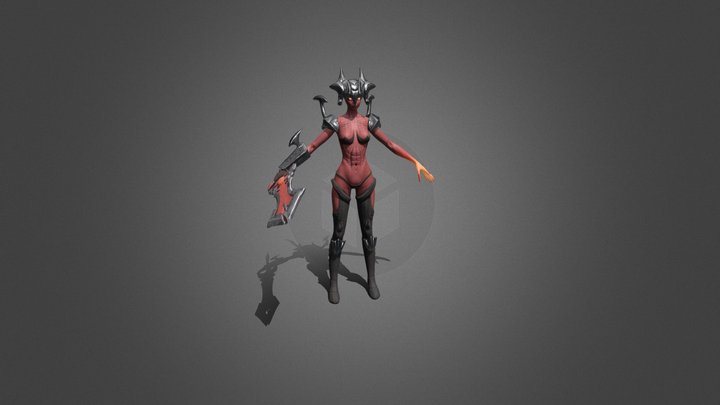 version 2 of aatrox girl 3D Model