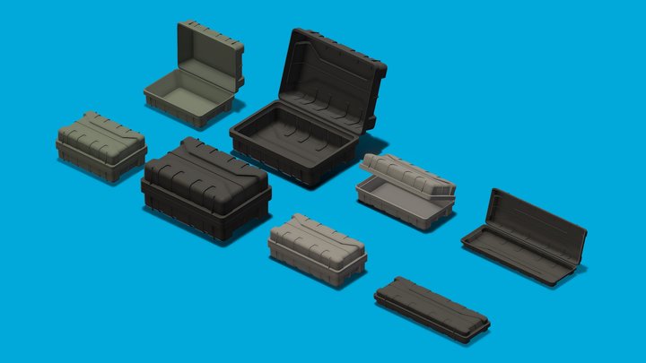 Security Crates or Loot Boxes 3D Model