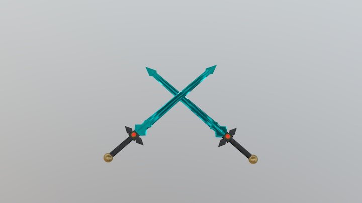 Swords Colored 3D Model