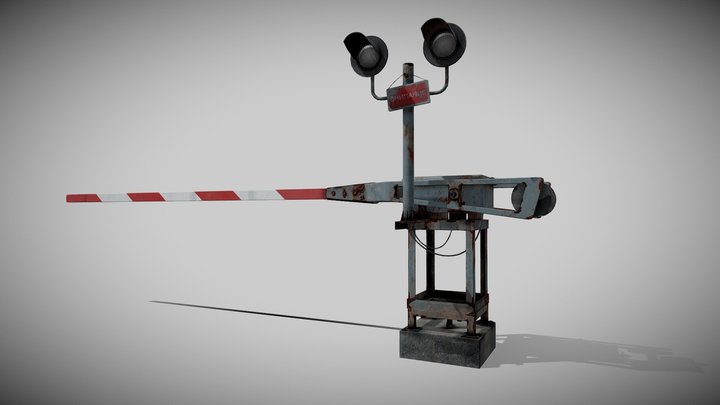 Railway Barrier Game Ready – Modello 3D gratuito STL