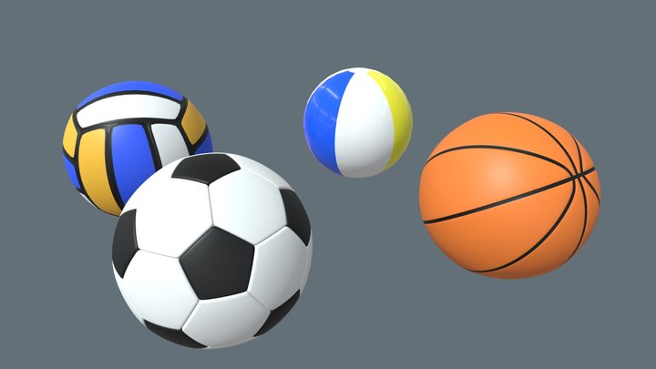 Sports Balls 3D Model
